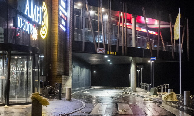 image: Ekstremværet «Urd» over etter ødeleggelsestokt. Blåste handlesenter-tak til værs